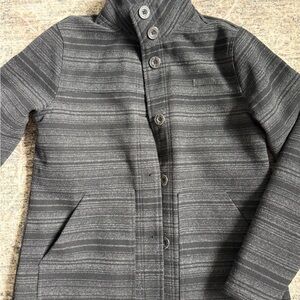 Cinch Charcoal Gray Striped Button-Up Jacket
